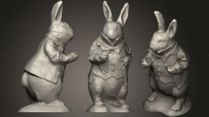 Animal figurines (White Rabbit, STKJ_1616) 3D models for cnc